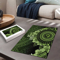 Vanuatu Puzzle Hibisus Polynesian Pattern Green - Polynesian Pride