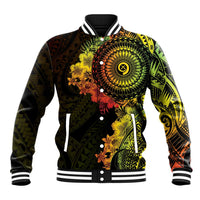 Vanuatu Baseball Jacket Hibisus Polynesian Pattern Reggae - Polynesian Pride