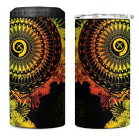 Vanuatu 4 in 1 Can Cooler Tumbler Hibisus Polynesian Pattern Reggae - Polynesian Pride