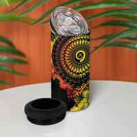 Vanuatu 4 in 1 Can Cooler Tumbler Hibisus Polynesian Pattern Reggae - Polynesian Pride