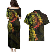 Vanuatu Couples Matching Puletasi and Hawaiian Shirt Hibisus Polynesian Pattern Reggae - Polynesian Pride