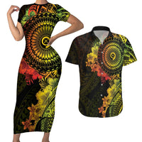 Vanuatu Couples Matching Short Sleeve Bodycon Dress and Hawaiian Shirt Hibisus Polynesian Pattern Reggae - Polynesian Pride