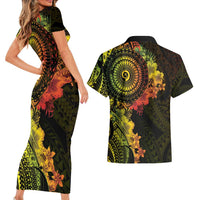 Vanuatu Couples Matching Short Sleeve Bodycon Dress and Hawaiian Shirt Hibisus Polynesian Pattern Reggae - Polynesian Pride