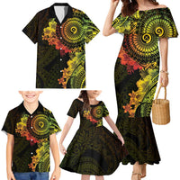 Vanuatu Family Matching Mermaid Dress and Hawaiian Shirt Hibisus Polynesian Pattern Reggae - Polynesian Pride