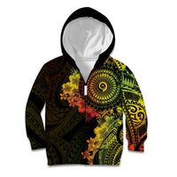 Vanuatu Kid Hoodie Hibisus Polynesian Pattern Reggae - Polynesian Pride