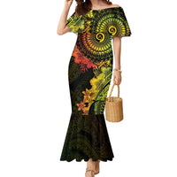 Vanuatu Mermaid Dress Hibisus Polynesian Pattern Reggae - Polynesian Pride