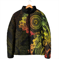 Vanuatu Padded Jacket Hibisus Polynesian Pattern Reggae - Polynesian Pride