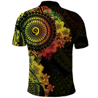 Vanuatu Polo Shirt Hibisus Polynesian Pattern Reggae LT14 - Polynesian Pride