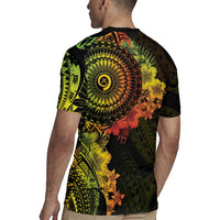Vanuatu Rugby Jersey Hibisus Polynesian Pattern Reggae - Polynesian Pride
