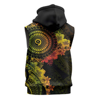 Vanuatu Sleeveless Hoodie Hibisus Polynesian Pattern Reggae - Polynesian Pride