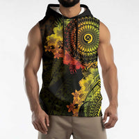 Vanuatu Sleeveless Hoodie Hibisus Polynesian Pattern Reggae - Polynesian Pride