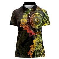 Vanuatu Women Polo Shirt Hibisus Polynesian Pattern Reggae LT14 Female Reggae - Polynesian Pride