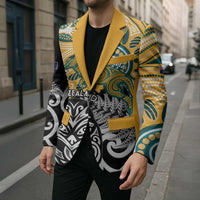 New Zealand Australia Rugby Custom Blazer Wallabies Aboriginal All Black Maori Tiki Together - Polynesian Pride