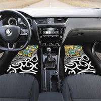 New Zealand Australia Rugby Car Mats Wallabies Aboriginal All Black Maori Tiki Together - Polynesian Pride