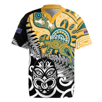 New Zealand Australia Rugby Custom Rugby Jersey Wallabies Aboriginal All Black Maori Tiki Together - Polynesian Pride