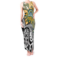 New Zealand Australia Rugby Custom Tank Maxi Dress Wallabies Aboriginal All Black Maori Tiki Together - Polynesian Pride