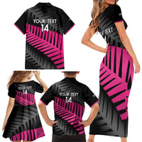 New Zealand Silver Fern Rugby Custom Family Matching Short Sleeve Bodycon Dress and Hawaiian Shirt 2025 All Black Go Champions - Polynesian Pride