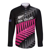 New Zealand Silver Fern Rugby Custom Long Sleeve Button Shirt 2025 All Black Go Champions - Polynesian Pride