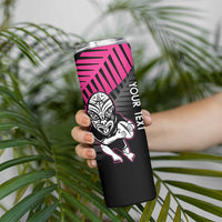 New Zealand Silver Fern Rugby Custom Skinny Tumbler 2025 All Black Go Champions - Polynesian Pride