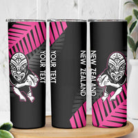 New Zealand Silver Fern Rugby Custom Skinny Tumbler 2025 All Black Go Champions - Polynesian Pride