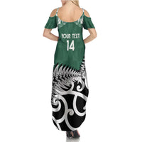 New Zealand South Africa Rugby Custom Family Matching Summer Maxi Dress and Hawaiian Shirt Springboks Kente All Black Maori Together - Polynesian Pride