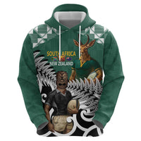 New Zealand South Africa Rugby Custom Hoodie Springboks Kente All Black Maori Together - Polynesian Pride