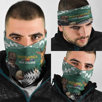 New Zealand South Africa Rugby Neck Gaiter Springboks Kente All Black Maori Together - Polynesian Pride