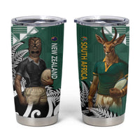 New Zealand South Africa Rugby Tumbler Cup Springboks Kente All Black Maori Together - Polynesian Pride