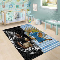 New Zealand Argentina Rugby Area Rug 2025 Los Pumas All Black Together - Polynesian Pride
