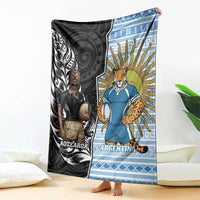 New Zealand Argentina Rugby Blanket 2025 Los Pumas All Black Together LT14 - Polynesian Pride