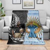 New Zealand Argentina Rugby Blanket 2025 Los Pumas All Black Together LT14 - Polynesian Pride