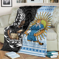 New Zealand Argentina Rugby Blanket 2025 Los Pumas All Black Together LT14 - Polynesian Pride