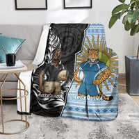 New Zealand Argentina Rugby Blanket 2025 Los Pumas All Black Together LT14 - Polynesian Pride