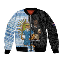 New Zealand Argentina Rugby Custom Bomber Jacket 2025 Los Pumas All Black Together - Polynesian Pride