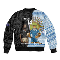 New Zealand Argentina Rugby Custom Bomber Jacket 2025 Los Pumas All Black Together - Polynesian Pride