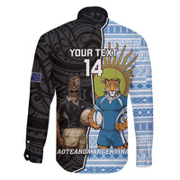New Zealand Argentina Rugby Custom Family Matching Tank Maxi Dress and Hawaiian Shirt 2025 Los Pumas All Black Together - Polynesian Pride