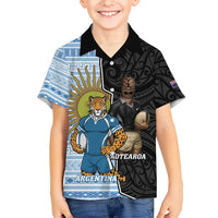 New Zealand Argentina Rugby Custom Kid Hawaiian Shirt 2025 Los Pumas All Black Together - Polynesian Pride