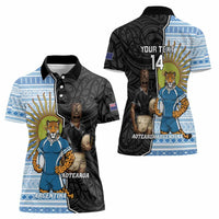 New Zealand Argentina Rugby Custom Women Polo Shirt 2025 Los Pumas All Black Together - Polynesian Pride