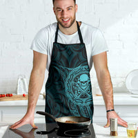 New Zealand Skull Darts Apron Aotearoa Maori Chest Tattoo Stylized Teal - Polynesian Pride