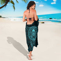 New Zealand Skull Darts Sarong Aotearoa Maori Chest Tattoo Stylized Teal - Polynesian Pride