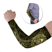 New Zealand Skull Darts Arm Sleeves Aotearoa Maori Chest Tattoo Stylized Gold - Polynesian Pride