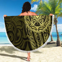 New Zealand Skull Darts Beach Blanket Aotearoa Maori Chest Tattoo Stylized Gold - Polynesian Pride