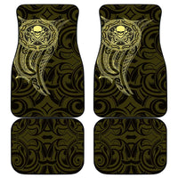New Zealand Skull Darts Car Mats Aotearoa Maori Chest Tattoo Stylized Gold - Polynesian Pride