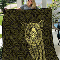 New Zealand Skull Darts Quilt Aotearoa Maori Chest Tattoo Stylized Gold - Polynesian Pride