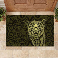 New Zealand Skull Darts Rubber Doormat Aotearoa Maori Chest Tattoo Stylized Gold LT14 Gold - Polynesian Pride