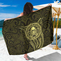 New Zealand Skull Darts Sarong Aotearoa Maori Chest Tattoo Stylized Gold - Polynesian Pride