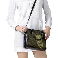New Zealand Skull Darts Shoulder Handbag Aotearoa Maori Chest Tattoo Stylized Gold - Polynesian Pride