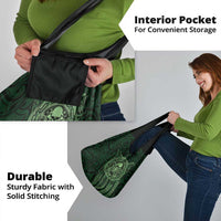 New Zealand Skull Darts Grocery Bag Aotearoa Maori Chest Tattoo Stylized Green - Polynesian Pride