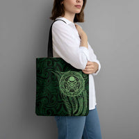 New Zealand Skull Darts Tote Bag Aotearoa Maori Chest Tattoo Stylized Green - Polynesian Pride