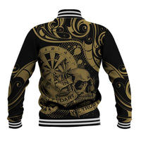 New Zealand Darts Baseball Jacket Skull In Dart We Trust Maori Pattern - Polynesian Pride
